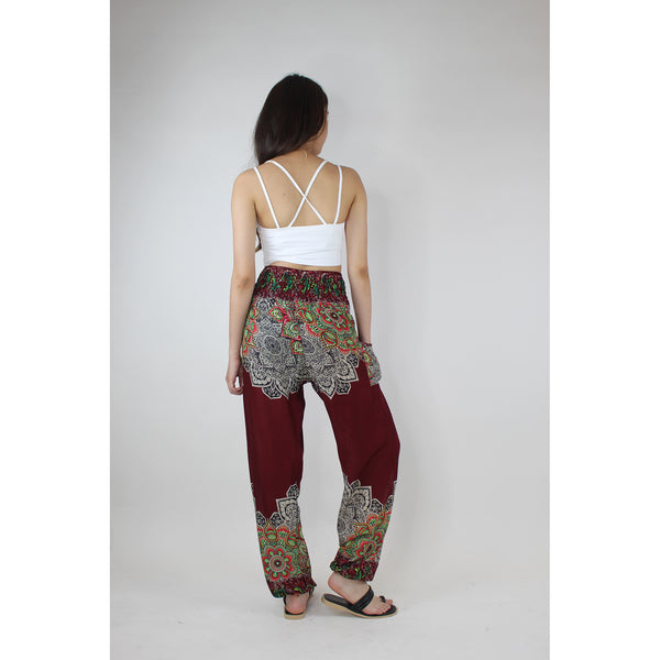 Flower Mandala Women's Harem Pants in Red PP0004 020241 04