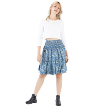 Load image into Gallery viewer, Flower Women&#39;s Skirt in White Blue SK0090 020150 02