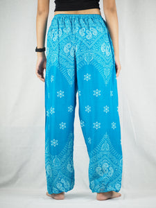 Flower drops Unisex Drawstring Genie Pants in Blue PP0110 020070 03