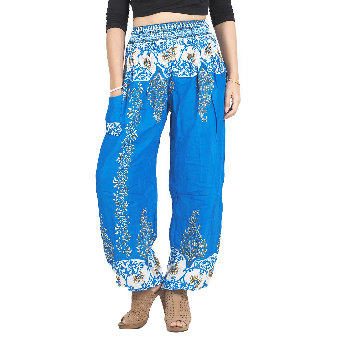 Flower chain 167 women harem pants in Light Blue PP0004 020167 03