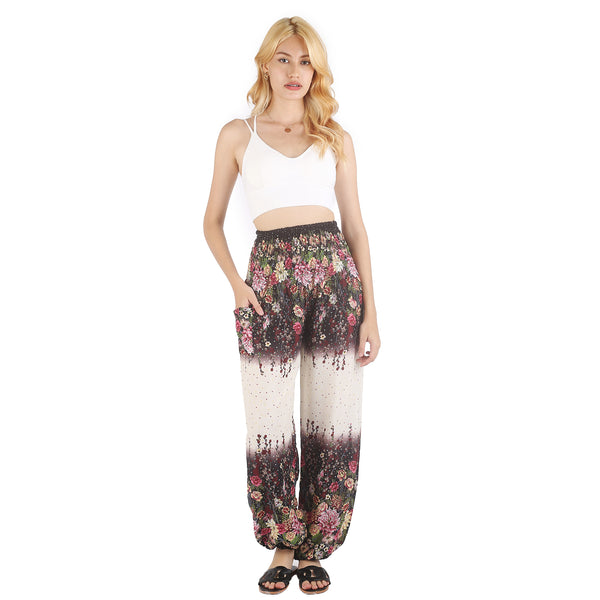 Flowers 100 women harem pants in Cream PP0004 020100 01