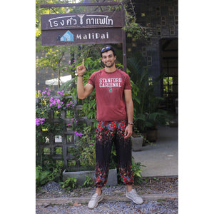 Floral Royal 10 Men/Women harem pants in Black PP0004 020010 01