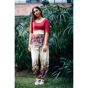 Floral Royal 10 women harem pants in Cream PP0004 020010 09