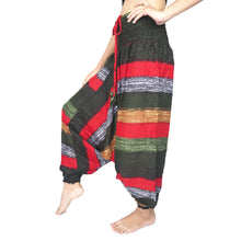 Load image into Gallery viewer, Funny Stripe  Unisex Aladdin drop crotch pants in Green PP0056 020021 04