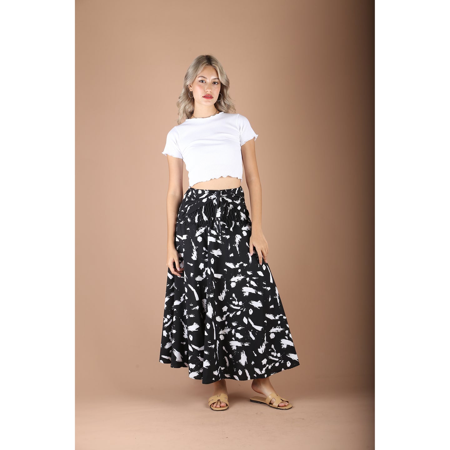 Cactus Women's Bohemian Skirt in Black SK0033 130003 01