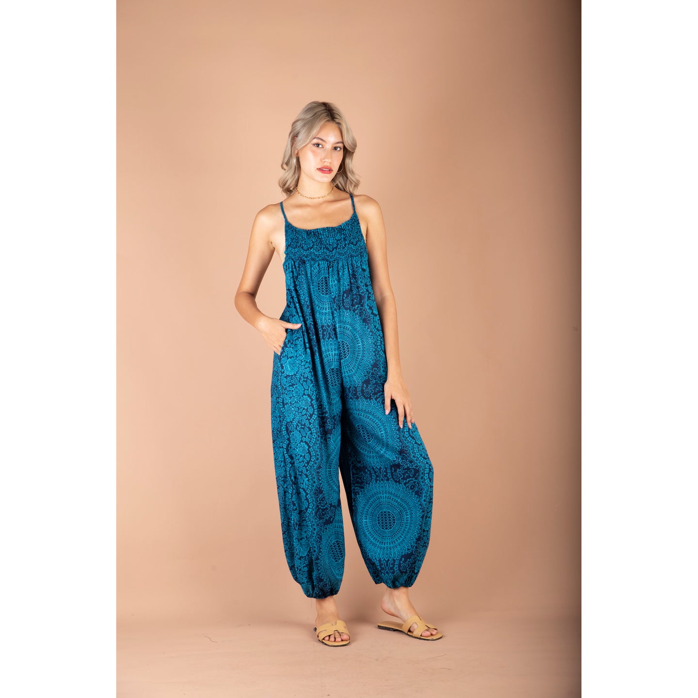 Monotone Mandala Women's Jumpsuit in Ocean Blue JP0091 020031 06