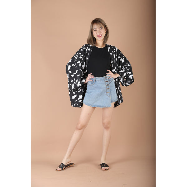 Cactus Women's Kimono Japanese Style in Black JK0094 130003 01