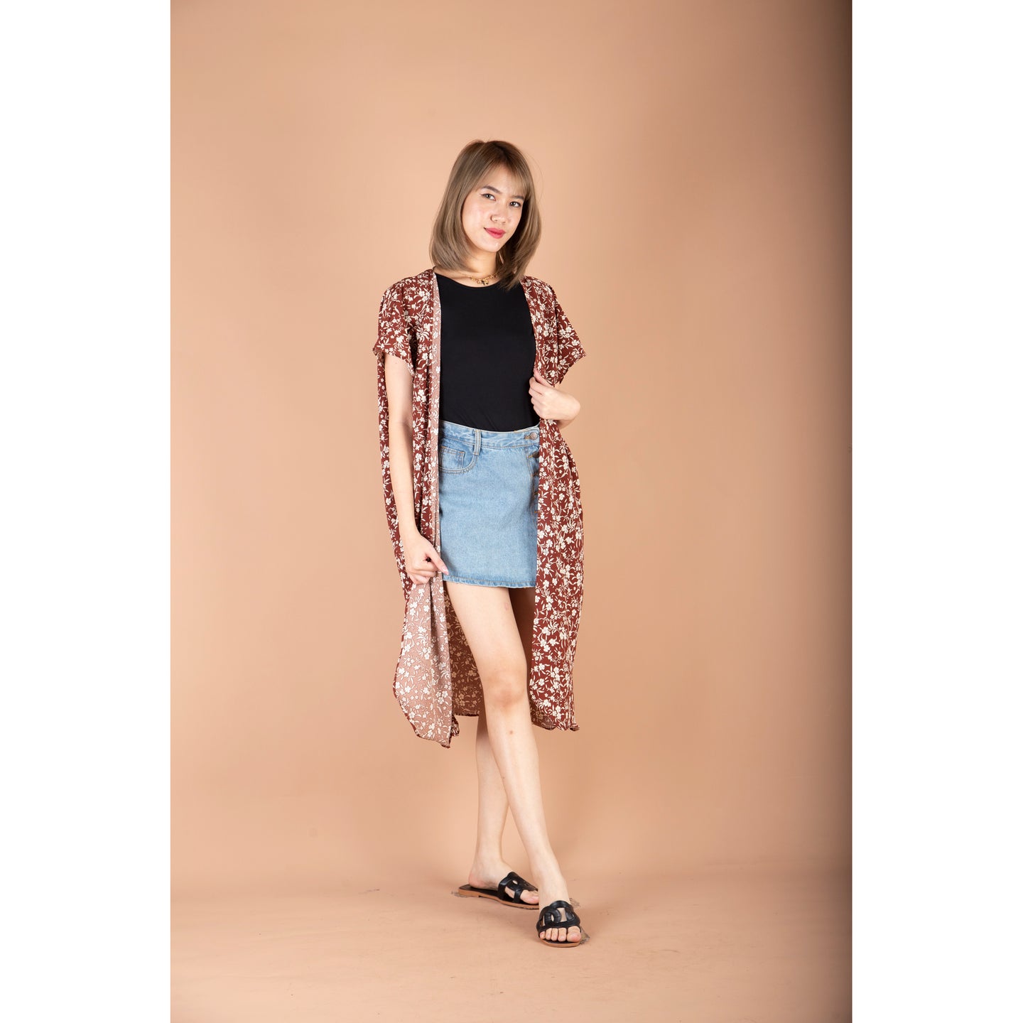 Daisy  Women's Kimono in Brown JK0030 130002 01