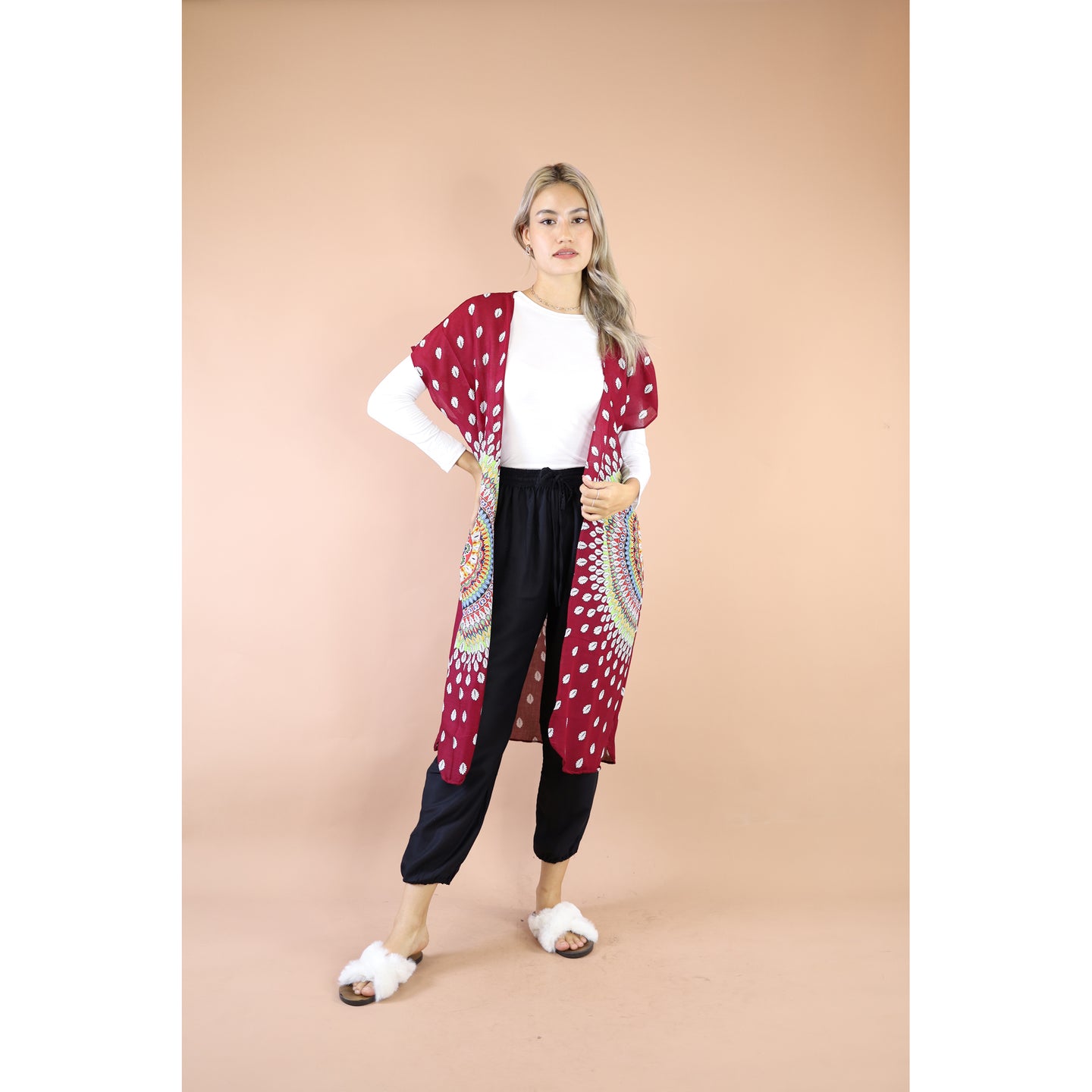 Sunflower 173  Women's Kimono in Red JK0030 020173 05
