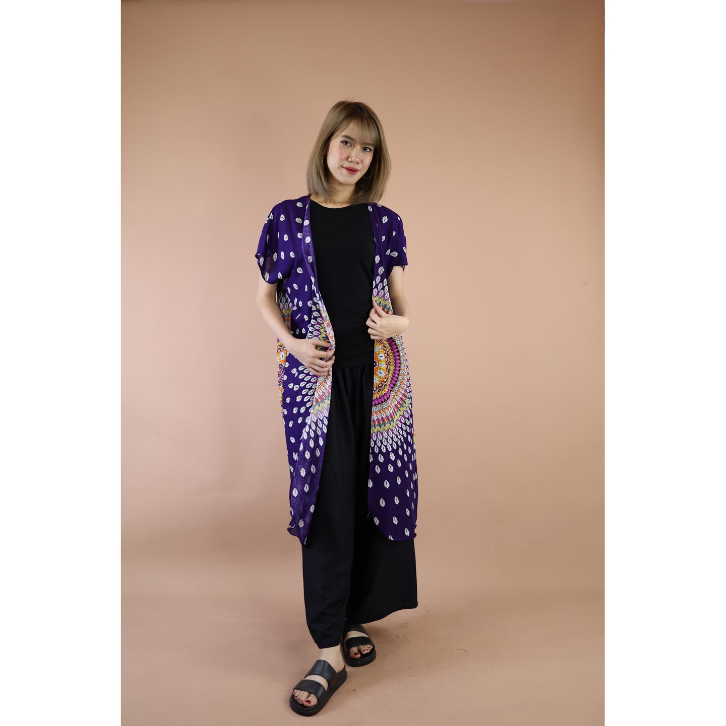 Sunflower 173  Women's Kimono in Purple JK0030 020173 01