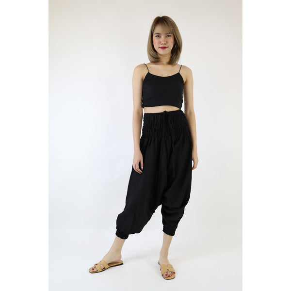 Organic Cotton drop crotch pants in Black PP0056 010000 10