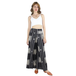 Modern Abstract Cotton Palazzo Pants in Black PP0076 030000 10