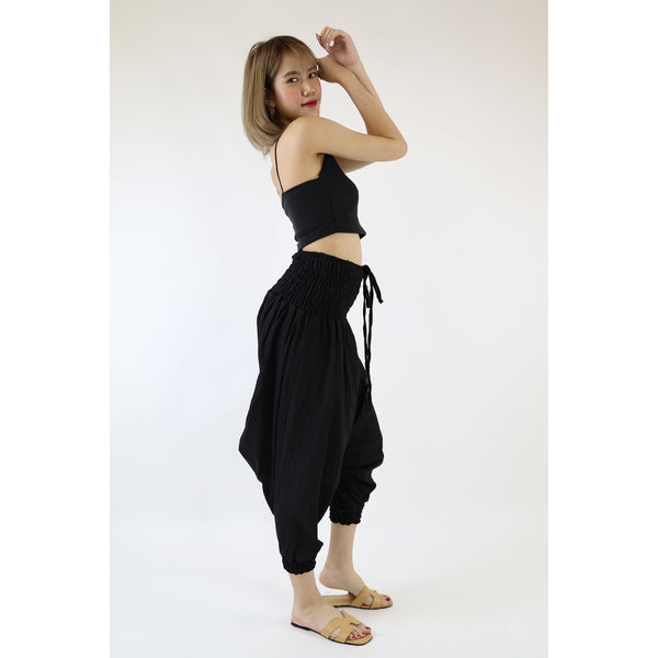 Organic Cotton drop crotch pants in Black PP0056 010000 10