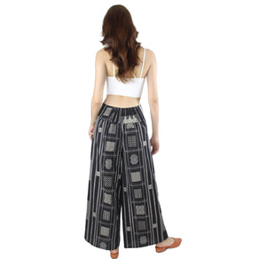 Modern Abstract Cotton Palazzo Pants in Black PP0076 030000 10