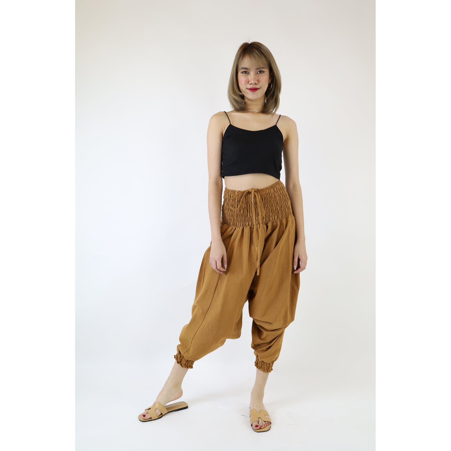 Organic Cotton drop crotch pants in Gold PP0056 010000 21