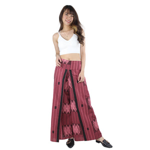 Modern Abstract Cotton Palazzo Pants in Burgundy PP0076 030000 15