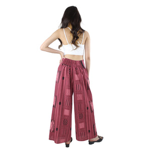 Modern Abstract Cotton Palazzo Pants in Burgundy PP0076 030000 15