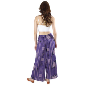 Modern Abstract Cotton Palazzo Pants in Dark Purple PP0076 030000 06