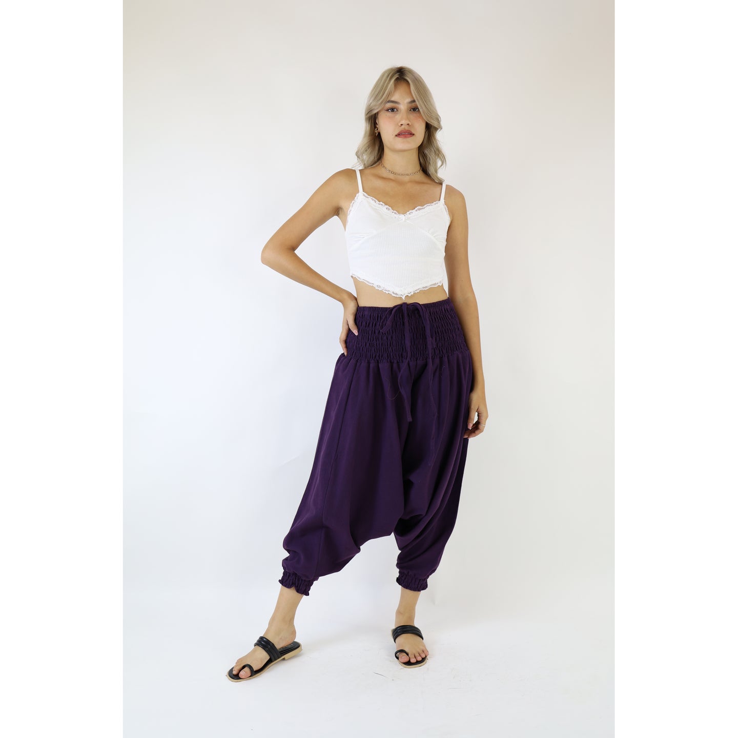 Organic Cotton drop crotch pants in Purple PP0056 010000 14