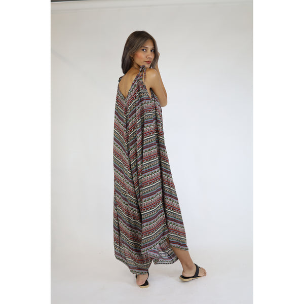 Colorful Stripes Women's Jumpsuit in Dark Brown JP0069 020006 05