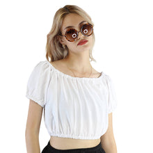 Load image into Gallery viewer, Solid Color Blouse Puff Sleeve Tops in White SH0194 130000 04