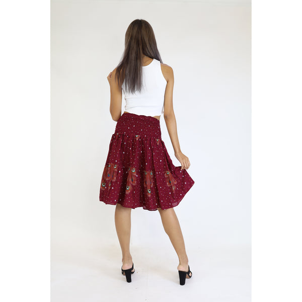 Peacock Heaven Women's Skirt in Red SK0090 020058 02