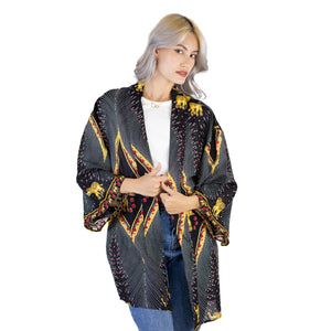 Diamond Elephant Women Kimono in Black JK0020 020079 04