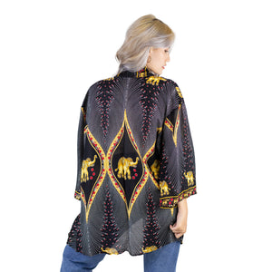 Diamond Elephant Women Kimono in Black JK0020 020079 04