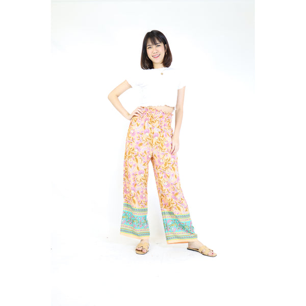 Blossom Flowers Women's Wide Leg Pants in Orange  PP0333 020328 01