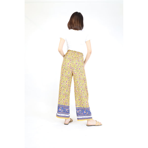 Blossom Flowers Women's Wide Leg Pants in Yellow  PP0333 020326 03