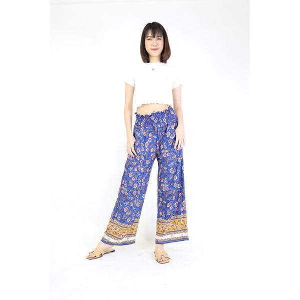 Blossom Flowers Women's Wide Leg Pants in Blue  PP0333 020326 01