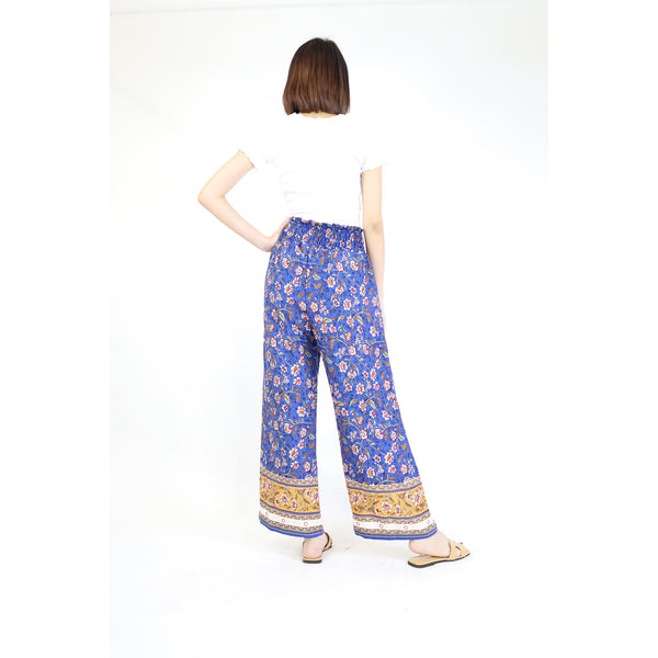 Blossom Flowers Women's Wide Leg Pants in Blue  PP0333 020326 01