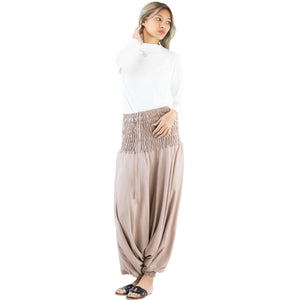 Solid Color Unisex Aladdin Drop Crotch Pants in Beige PP0056 020000 19