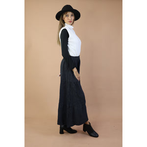 Fall and Winter Collection Organic Cotton Woven Fabric Solid Color Layered Wide Leg Pants LI0028 000001 00