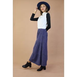 Fall and Winter Collection Organic Cotton Woven Fabric Solid Color Layered Wide Leg Pants LI0028 000001 00