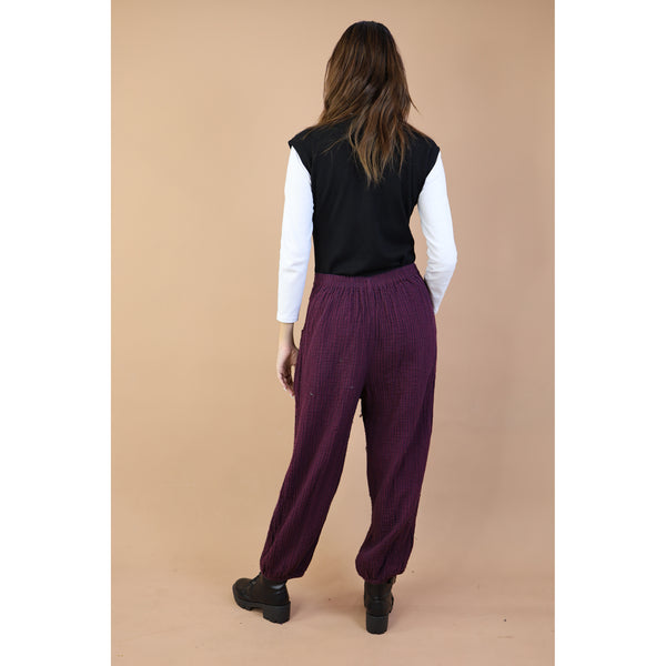 Fall and Winter Collection Organic Cotton Woven Fabric Solid Color Balloon Pants LI0030 000001 00