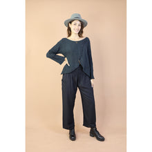 Load image into Gallery viewer, Fall and Winter Collection Organic Cotton Solid Color Wide Neck Twist-Front Top LI0038 000001 00