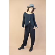 Load image into Gallery viewer, Fall and Winter Collection Organic Cotton Solid Color Wide Neck Twist-Front Top LI0038 000001 00