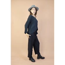 Load image into Gallery viewer, Fall and Winter Collection Organic Cotton Solid Color Wide Neck Twist-Front Top LI0038 000001 00