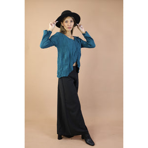 Fall and Winter Collection Organic Cotton Solid Color Wide Neck Twist-Front Top LI0038 000001 00