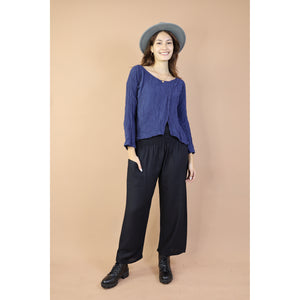 Fall and Winter Collection Organic Cotton Solid Color Wide Neck Twist-Front Top LI0038 000001 00