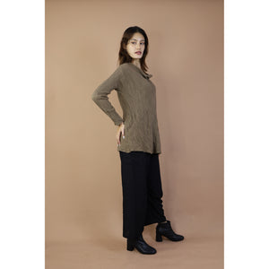 Fall and Winter Collection Organic Cotton Solid Color Cowl Neck Top LI0042 000001 00