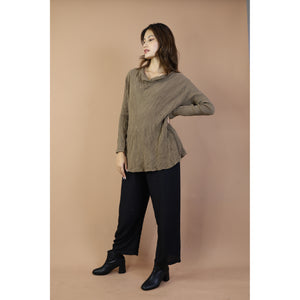 Fall and Winter Collection Organic Cotton Solid Color Cowl Neck Top LI0042 000001 00