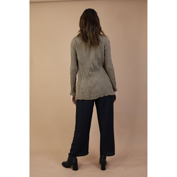 Fall and Winter Collection Organic Cotton Solid Color Cowl Neck Top LI0042 000001 00