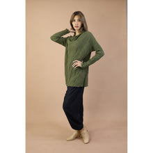 Load image into Gallery viewer, Fall and Winter Collection Organic Cotton Solid Color Cowl Neck Top LI0042 000001 00