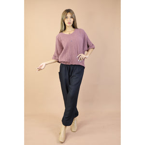 Fall and Winter Collection Organic Cotton Solid Color Puff Sleeves Blouse LI0040 000001 00