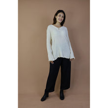 Load image into Gallery viewer, Fall and Winter Collection Organic Cotton Solid Color V Neck Top LI0043 000001 00