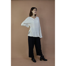 Load image into Gallery viewer, Fall and Winter Collection Organic Cotton Solid Color V Neck Top LI0043 000001 00
