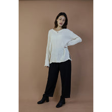 Load image into Gallery viewer, Fall and Winter Collection Organic Cotton Solid Color V Neck Top LI0043 000001 00