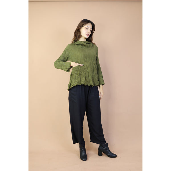 Fall and Winter Collection Organic Cotton Solid Color Turtle  Neck Top LI0044 000001 00